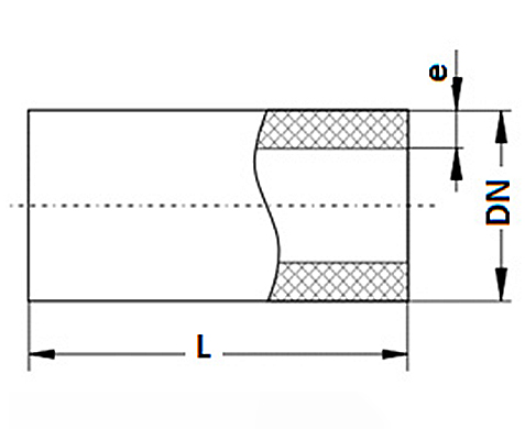 Чертёж Труба полипропиленовая PPR SDR6 PN20 75*12,5 мм